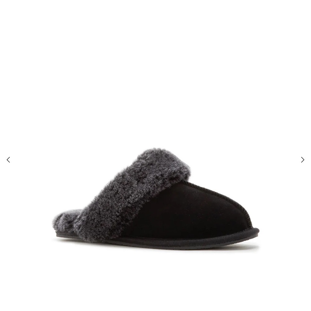 Elegant Black Fuzzy Slippers for Women